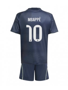 Real Madrid Kylian Mbappe #10 Auswärts Trikotsatz für Kinder 2025-26 Kurzarm (+ Kurze Hosen)